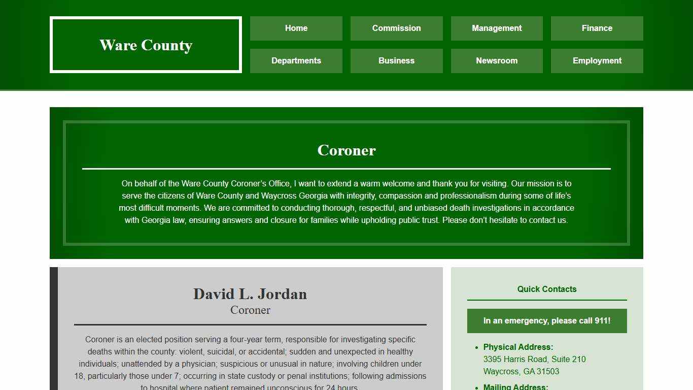 Public Health & Safety—Ware County Government